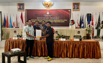 Dokumentasi kegiatan "Bawaslu Gowa Saat penyerahan Berita Acara Pleno Rekapitulasi Daftar Pemilih Berkelanjutan Triwulan II Tahun 2026 (Kamis,2/7/2026) 
