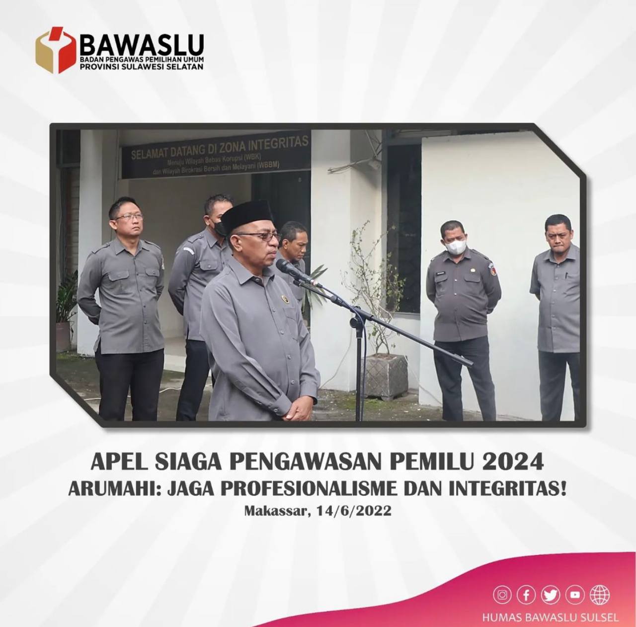 Bawaslu Sulsel Gelar Apel Siaga Pengawasan Tahapan Pemilu Serentak 2024